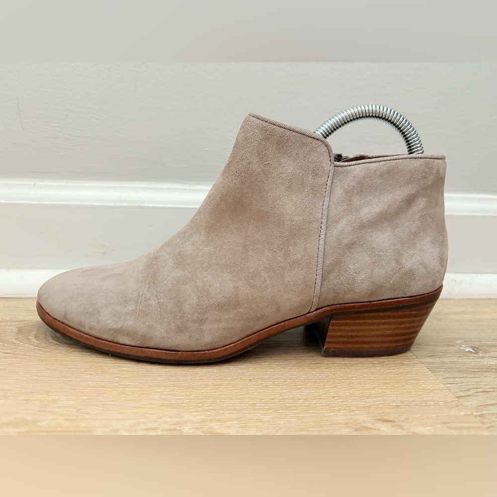 Sam Edelman Petty Ankle Booties with Almond Toe in Tan Suede - Picture 8 of 12